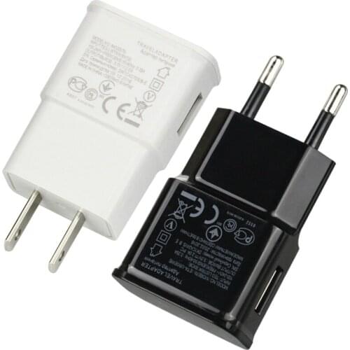 100% Real 5V 2A EU US Wall Charger Adapter for LG Sony Samsung Galaxy S8 S7 Mini Note 2 3 4 Plug Travel Charger 5pcs/lot