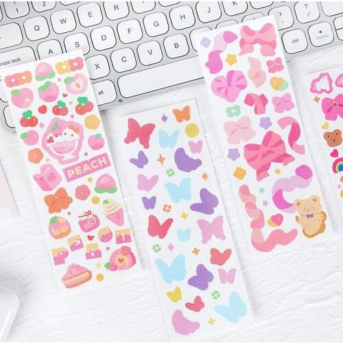 Cute Scrapbooking Stickers Cartoon Style Self-adhesive Diy Decorative Flower Fruit Paster Decals Sticker For Album Card Making