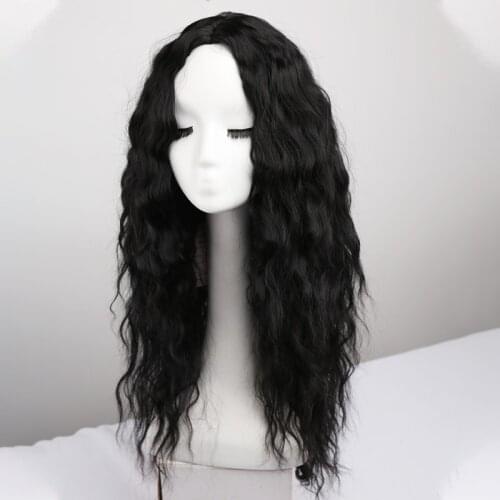 Synthetic Wigs Long Deep Wave Hair For Women Black Wavy Daily Cosplay Wigs Heat Resistant
