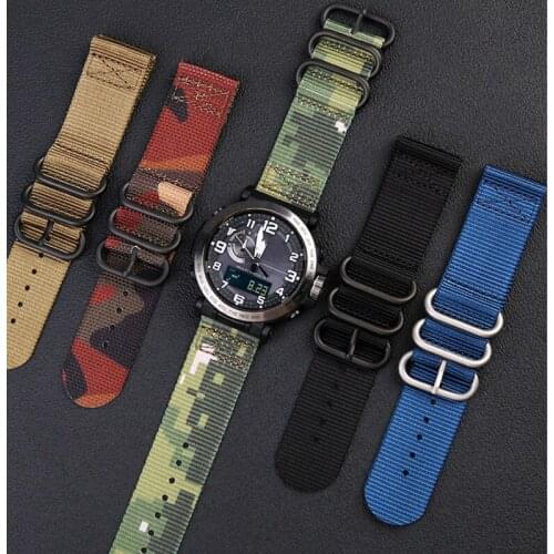 Replacement Bracelet Band For Casio PRG-650 PRW-6600 PRG6006 Nylon Camouflage Brown Watch Strap Premium Durable Watchbands