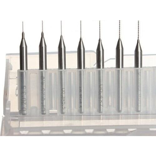 HOEM 7Pcs/Set PCB Drill Bits Print Circuit Board CNC Micro Mini Drill Tungsten Carbide Metal Twist Drill Tool 0.2mm-0.5mm