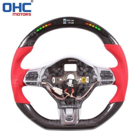 Carbon Fiber LED Steering Wheel compatible for MK6 GTI GLI R Line DSG)