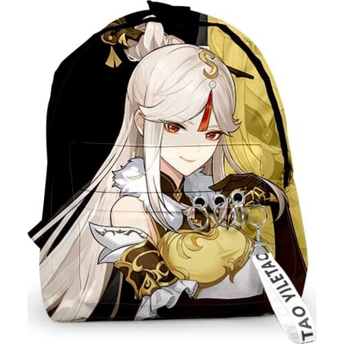 Games Genshin Impact School Bags Travel Bags Boys Girls Cute Small Bags 3D Print Oxford Waterproof Key Chain Notebook Backpacks