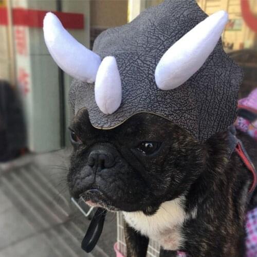 High quality pet dog cute triceratops hat dinosaur hat pet cat dog hat pet supplies outdoor transformation Small Pet hat