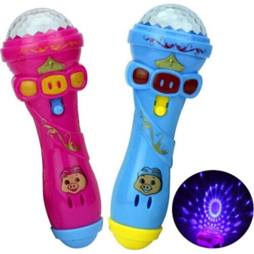 Microphone Funny Lighting Toys Kids Wireless Handheld Portable Speaker Music Karaoke Luminous Toys For Baby Model Gift Random