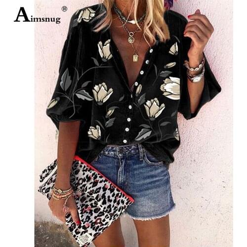 Plus Size 4xl 5xl Women Casual Shirt Bohemian Flower Print Blouse Long Sleeve Basic Tops Femme 2021 Summer Loose Shirts Clothing