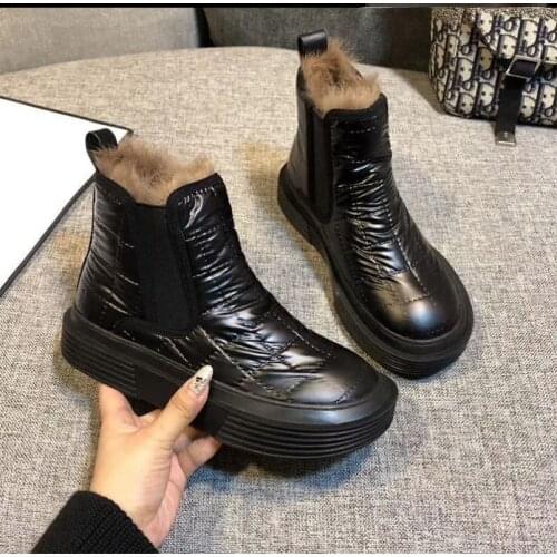 Lisapie Women Ankle Boots The New Vogue Waterproof Non-Slip Winter Boots Warm Snow Boots Plus Cotton Plush Shoes For Women