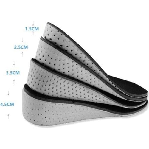 1 Pair Shoe Insoles Breathable Half Insole Heighten Heel Insert Sports Shoes Pad Cushion Unisex 1-4.5cm Height Increase Insoles