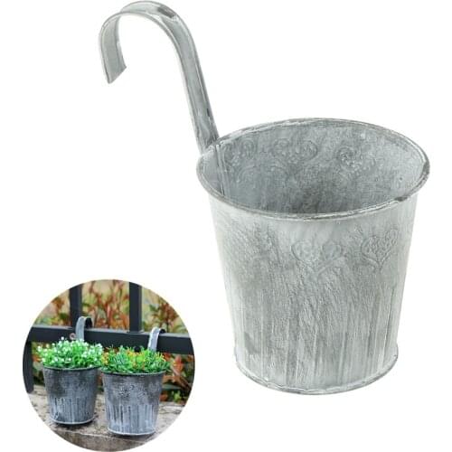 1PCS Vintage Metal Hanging Planter Flower Pot Balcony Garden Plant Home Decor