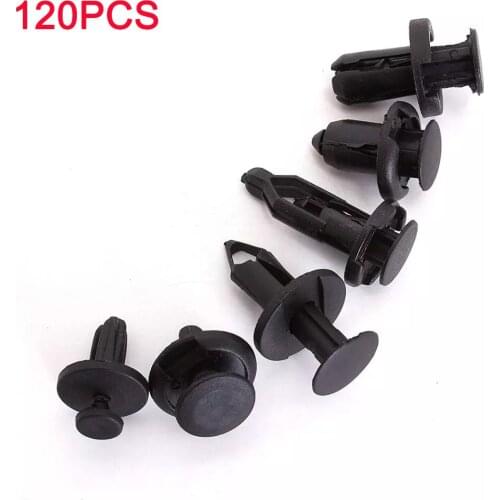 120pcs 6.3mm 8mm 9mm 10mm Auto Fastener Clip Mixed Car Body Push Retainer Pin Rivet Bumper Door Trim Panel Retainer Fastener Kit