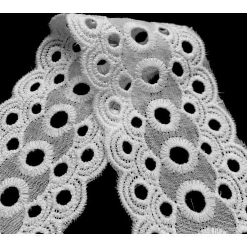 15Yards Cotton Lace Fabric DIY Hollow Out Gift Ribbon Decoration Dress Material Cotton Laces Trim Tape New Arrival