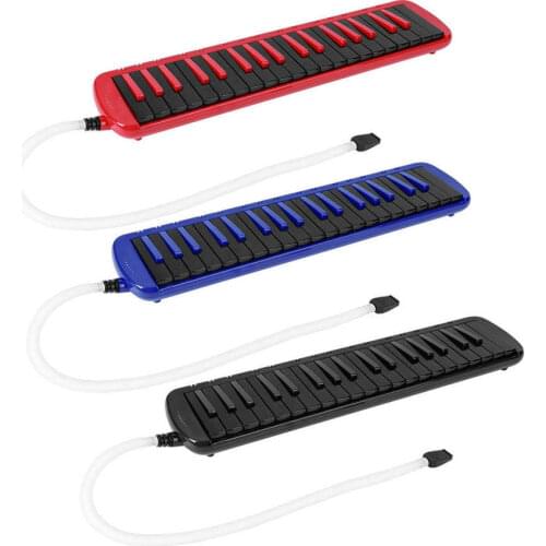 37 Keys Melodica F-37S Pianica Piano Style Keyboard Harmonica Mouth Organ with Mouthpiece Cleaning Cloth Carrying Bag Brass