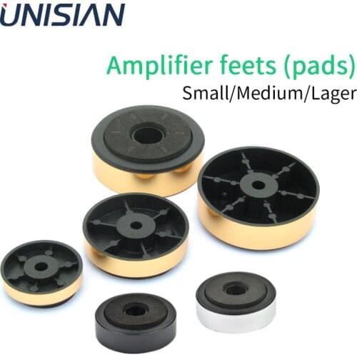 UNISIAN 4PCS Amplifier Spikes Stand Feets Gold Sliver Black Audio Speaker shock absorption Suspens Pads Feet 30X8 40X11 48*15 mm