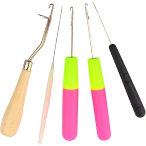 5pcs/Set Plastic Crochet Needle Braiding Latch Hook Weaving Hair Dreading Hooks Tool for Braid Craft Hand Sewing Needles