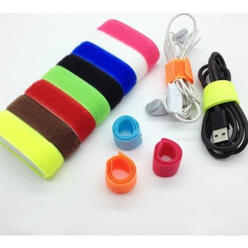 50pcs/lot Magic sticker nylon cable ties reusable Self-adhesive headphone cable line bundle nylon cable ties