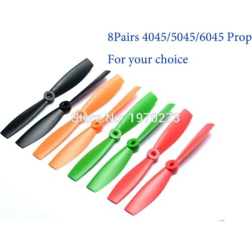 8 Pair Red Green Orange 4045 5045 6045 Black Propeller CW/CCW Props 4" 5" 6" For QAV250 250 RC Quadcopter