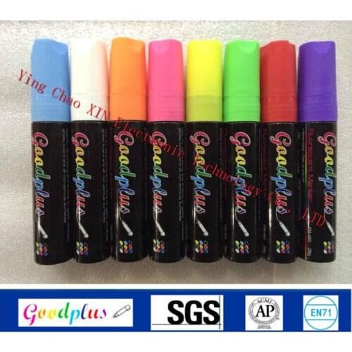 80pcs/lot(10 sets) Highlighter Fluorescent Liquid Chalk Marker Pen for LED Writing Board 15mm