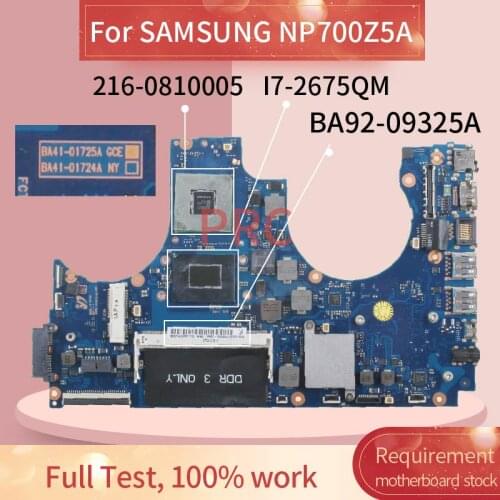BA92-09325A For SAMSUNG NP700Z5A I7-2675QM Notebook Mainboard BA41-01725A SR02S 216-0810005 HM65 DDR3 Laptop motherboard