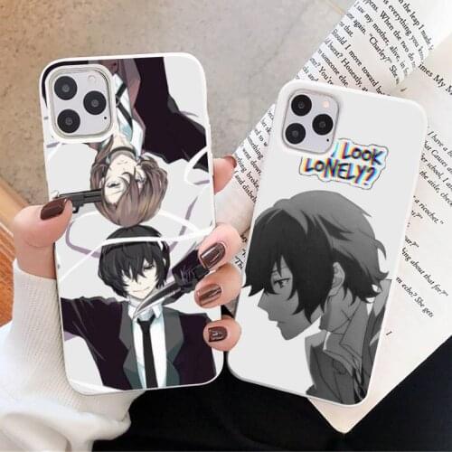 Anime Bungou Stray Dogs Phone Case White Candy Color for iPhone 11 12 mini pro XS MAX 8 7 6 6S Plus X SE 2020 XR