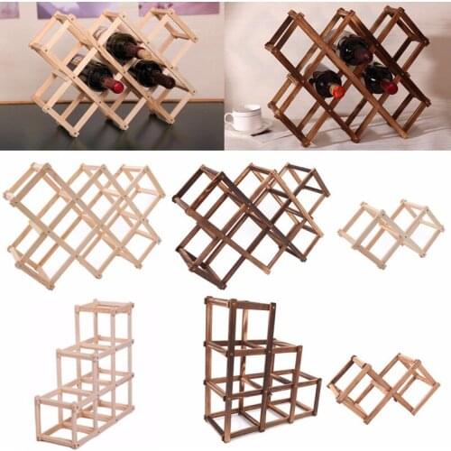 Wooden Red Wine Rack 3/6/10 Bottle Mount Kitchen Holders Exhibition Organizer