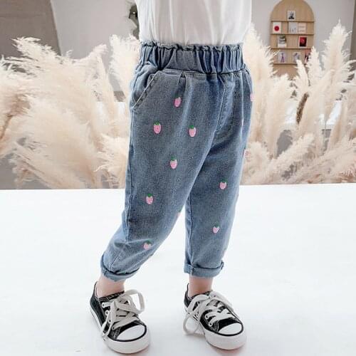 Kids Jeans Starwberry Jeans Baby Casual Style Jeans For Kids Girls Spring Autumn Toddler Girl Clothes