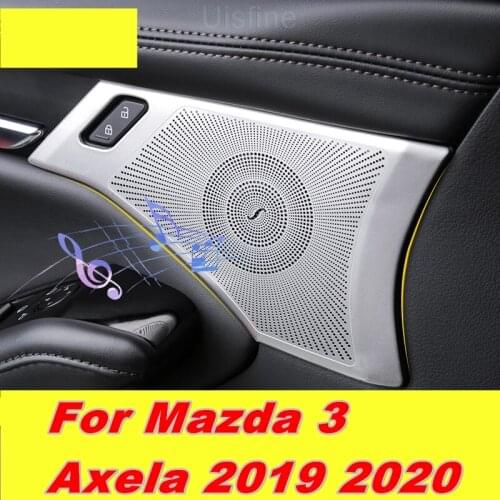 For Mazda3 Axela 2019 2020 Car Door Audio Speaker Decorative Cover Trim 3D sticker Car Decorative Accessories