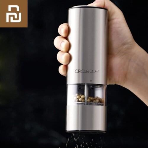 Original Xiaomi Youpin Electric Automatic Mill Pepper Salt Grinder LED Light Peper Spice Grain Porcelain Grinding Core Mill Kitc