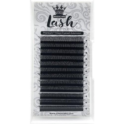 Factory Price Y Lashes Synthetic False Eyelashes Hot selling Y Shape Eyelash Extension Matte black Material Super Soft Lash