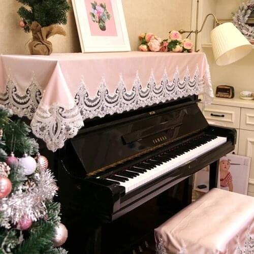 Piano Cover Lace Embroidered Cover European-style Cloth Piano Cover Luxury Double Single Piano Stool Cover couverture piano
