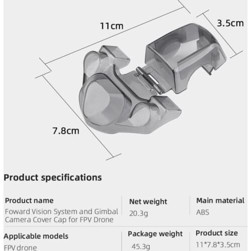 Lens Down View Integrated Cover Protective Cover For Dji Fpv Drone Dust Cover Drone Accessories