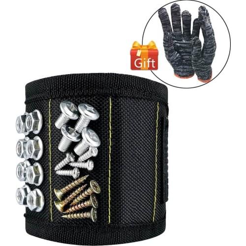 Outdoor Tools Gadgets Magnetic Wristband with Gloves 15pcs Strong Magnets Gifts for Mens Camping Equipment Screws Repair Belt