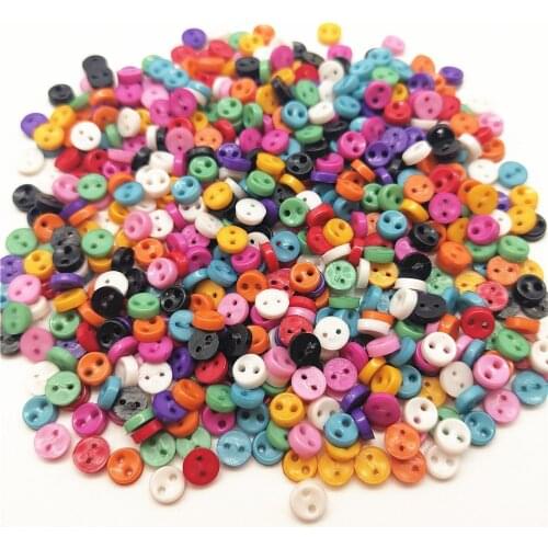 250pcs 5mm Mini Tiny Plastic Round Circle Multi Bowl Buttons For Doll Clothing Sewing Accessories DIY Crafts