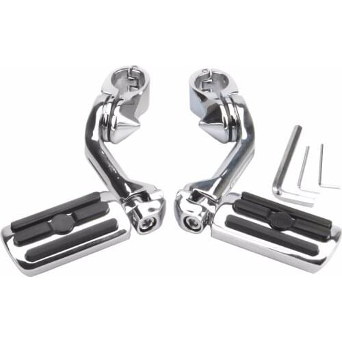 MOTORCYCLE PARTS Chrome Black 1.25" 3.2cm Adjustable Highway Foot Pegs Pedals For harley New