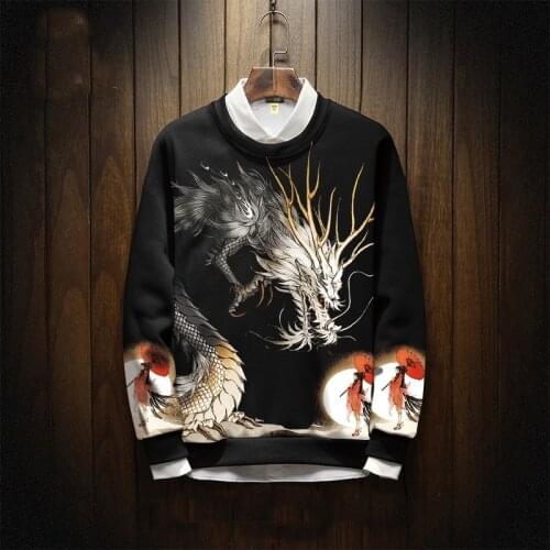 Japan Style MenS Clothing 2020 New Arrived Black Casual O-Neck Hoodie Sweatshirt MenS Thick Hip Hop Streetwear Pullover FF2955