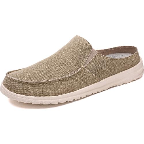 2021 New Summer Mens Canvas Shoes Lightweight Breathable Soft Slip On Casual Shoes Fashion Beach Vacation Loafers Big Size 48