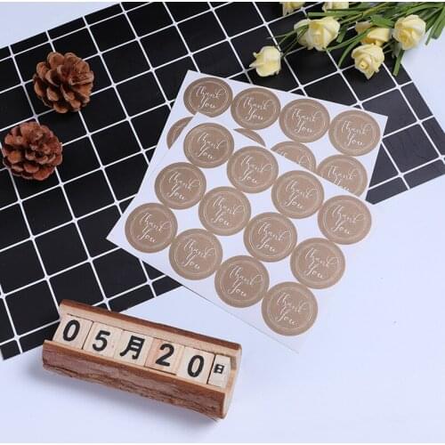 120Pcs/10sheets New Arrival Thank You Round Cake Packaging Sealing Label Kraft Sticker Baking DIY Gift Stickers