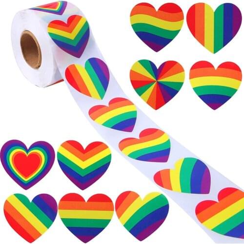 500pcs/roll Heart Shape Self-Adhesive Label Sticker Birthday Party Wedding Love Self Seal Tag Supplies Stationery Decor Sticker