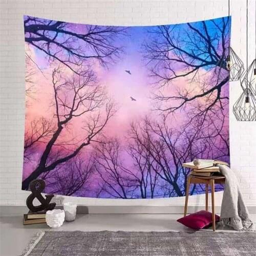 Printed Nordic Forest Tapestry Living Room Bedroom Decorative Background Cloth Can Be Customized