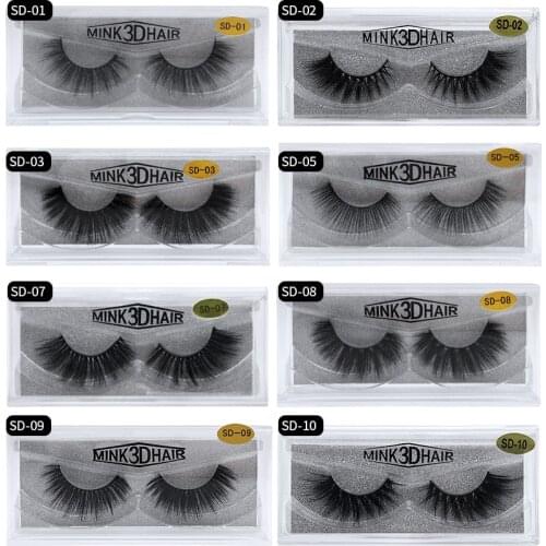 3D Mink Lashes Luxury Hand Made Mink Eyelashes Medium Volume Cruelty Free Mink False Eyelashes Upper Lashes 1 Pair 11 styles