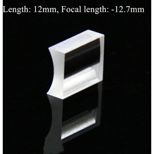 Optical Glass BK7 12 MM length with focal length -12.7 MM Plano Concave Cylindrical lens Manufacturer