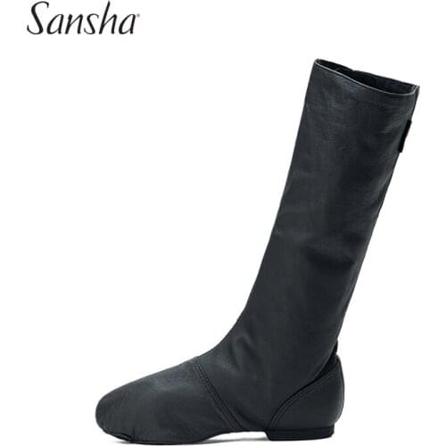 Sansha Ballet Dance Boots Black Genuine Pig Leather High Quality Dancing Boot For Professional Stage Performance CB5LPI