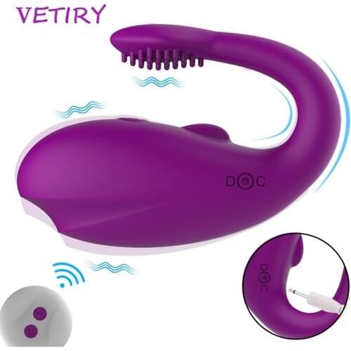 Wearable Dildo Vibrator Vagina Clitoris Stimulation Remote Control Sex Toys For Women Adult Masturbation G-Spot Massager 10 Mode