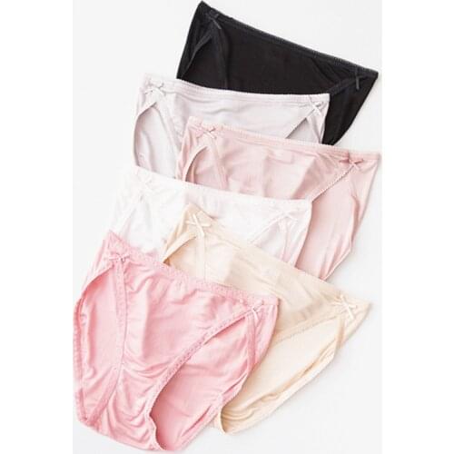 First AND Last Womens Silk Panties Lace Briefs Mulberry Silk Underwear Sexy Panties Seamless Breathable Comfortable Large Size