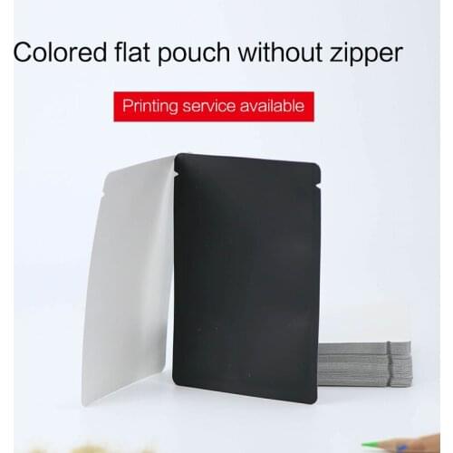 Flat bottom pouch without zipper matte black white aluminum foil bag food mask packaging bags