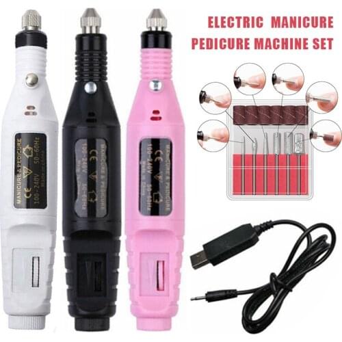 Pro USB Electric Nail File Drill Portable Manicure Pedicure Machine Set Gel Nails Manicure Pedicure Polishing Shape Tools