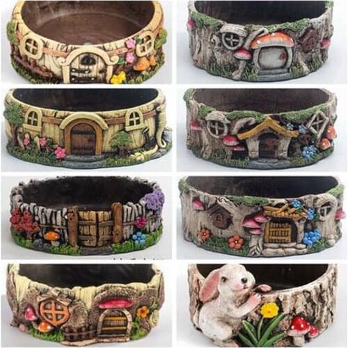 Succulent Plants Flowerpot Creative Concrete Hourse Shape Floral Flower Pot Creative Crafts Desktop Ornaments Planter Decor