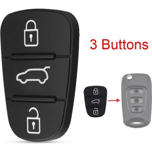 3 Buttons Rubber Pad Insert Replacement for Hyundai Solaris Accent Tucson l10 l20 l30 Kia Rio Flip Remote Car Key Shell