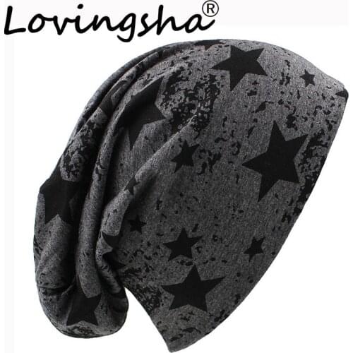 LOVINGSHA Brand Autumn And Winter Hats For Women Stars Design Ladies Thin Hat Skullies And Beanies Men Hat Unisex HT003