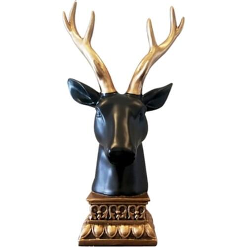NORDIC DEER HEAD CREATIVE RETRO CRAFTS HOME DECORATION ACCESSORIES TV CABINET WINE CABINET LIVING ROOM DESKTOP DECORATION A1026