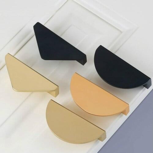 Modern Simple Black Round Cabinet Wardrobe Handle European Style Gold Furniture Hardware Square Door Knob